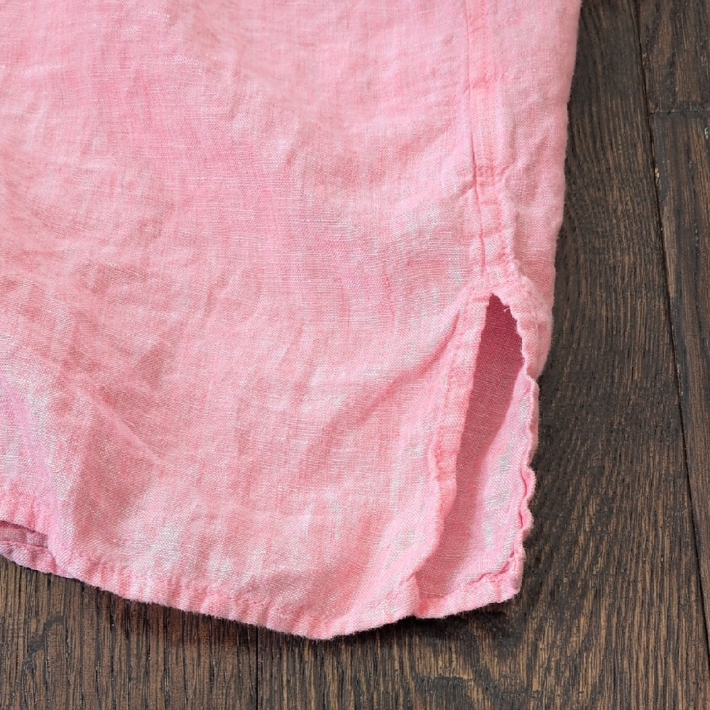 LANDS' END I Casual Pink Linen Oversized Button Up Shirt Top, L/XL (?) - Picture 8 of 11